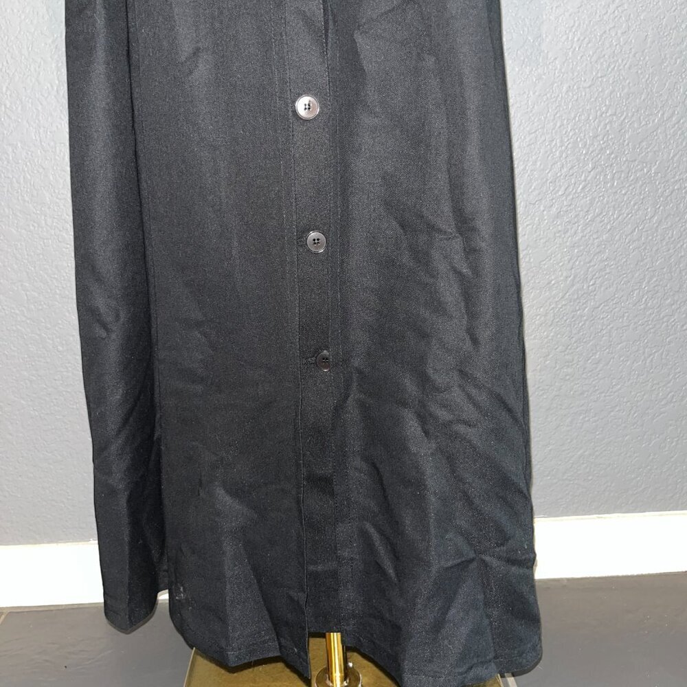 VINTAGE 80'S MONDI LONG BLACK DUSTER TRENCH COAT - MADE IN W. GERMANY - EUC - 36 - Picture 11 of 14